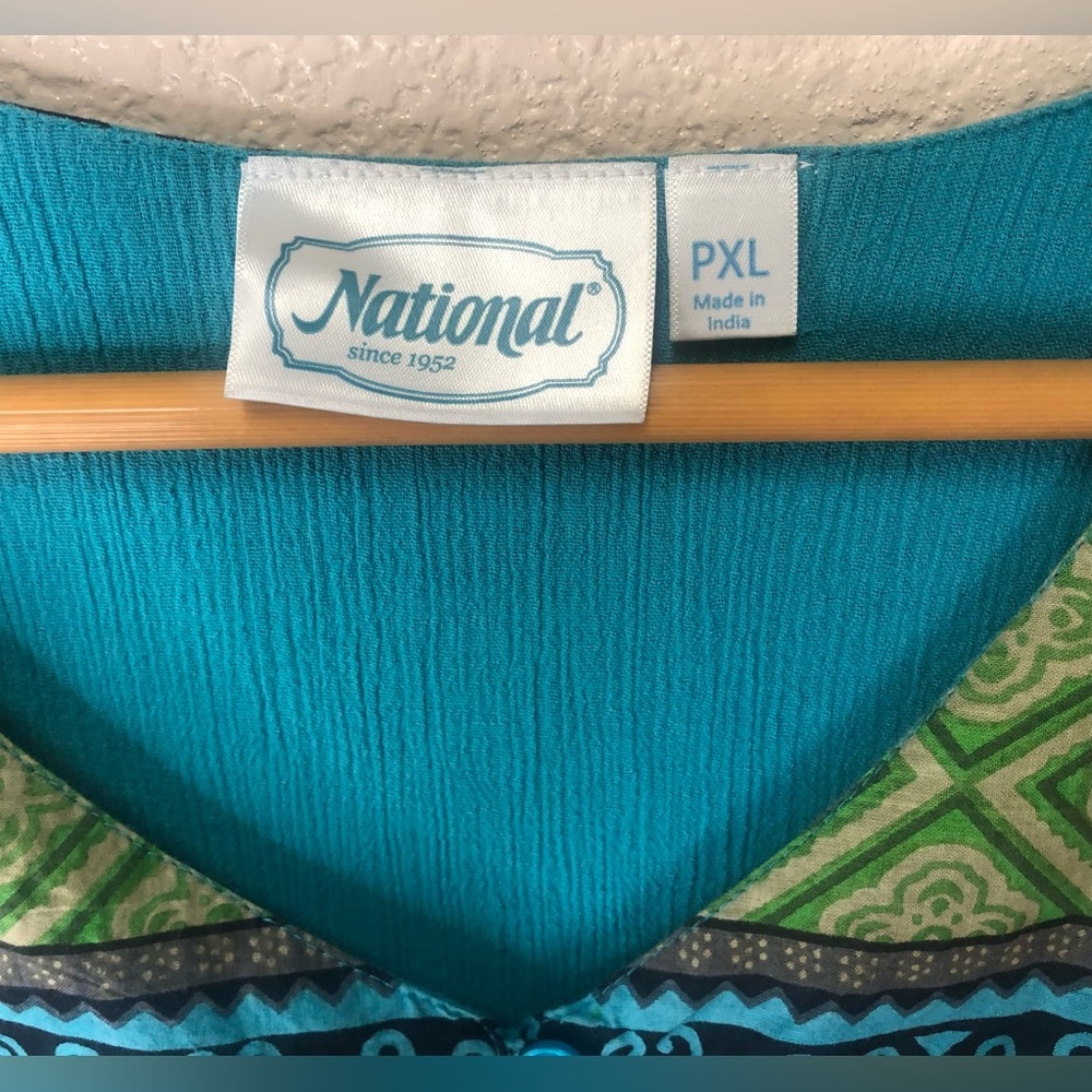 National dress cotton crinkle southwestern print boho PXL - Picture 3 of 10